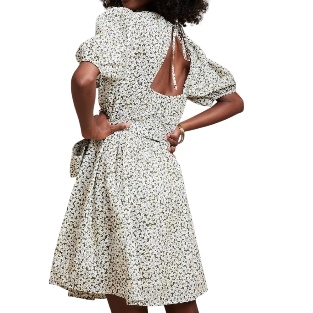 BANANA REPUBLIC FACTORY Floral Open Back A-Line Dress - Picture 1 of 12